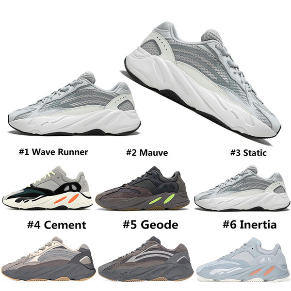 NEW 700 Wave Runner Running Shoes For Mens Womens 700s V2 Static Sports Sneakers Mauve Solid Grey Luxury Designer Shoe Size 36-46