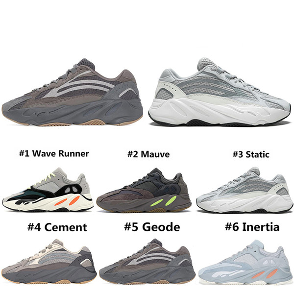 Cheaper New 700 Wave Runner Running Shoes For Mens Womens 700s V2 Static Sports Sneakers Mauve Solid Grey Luxury Designer Shoe Size 36-46