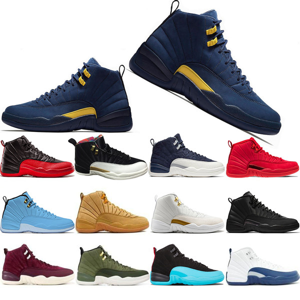 Direct Selling 12 12s Mens Basketball Shoes CNY Winterized International flight Michigan class of 2003 gym red taxi Sports Trainers Sneakers