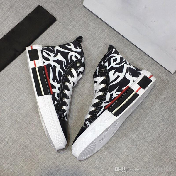 Designer shoes men's sports boots casual laces printed high-top jogging shoes new luxury brands leather embroidery sneakers