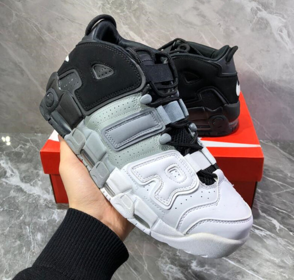 New High Guality Tri-Color More Uptempo Mens Women Basketball Shoes High Quality Big Pippen Athletic Sport boots