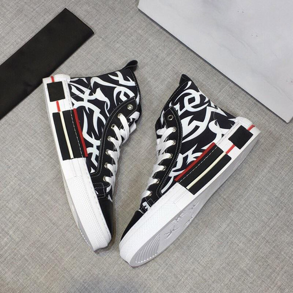 Designer shoes men's sports boots casual laces printed high-top jogging shoes new luxury brands leather embroidery sneakers