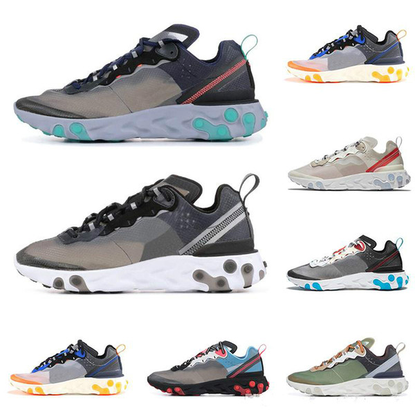 New Epic React Element 87 Undercover running shoes for men women white black NEPTUNE GREEN blue mens trainer breathable sports sneakers