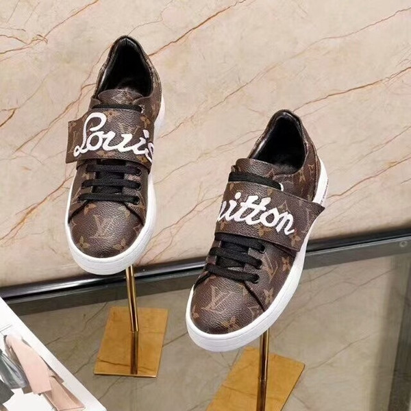 real Leather men's and women's casual shoes fashion flat men's and women's sports shoes running shoes sneakers