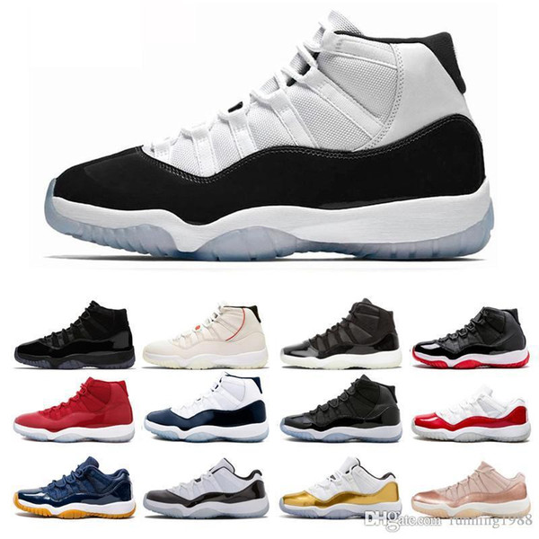 Concord High 45 11 XI 11s Cap and Gown PRM Heiress Gym Red Chicago Platinum Tint Space Jams Men Basketball Shoes sports Sneakers