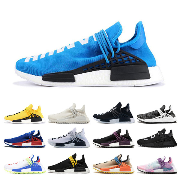 Human Race Mens Designer Running Shoes Men Casual Pharrell Williams 3.0 Women Air Trainer Black Yellow Outdoor Hiking Sports Sneakers US5-11