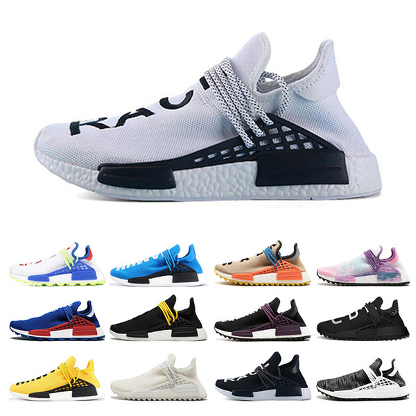 2019 Human Race Running Shoes Pharrell Williams Hu trail Oreo Nobel ink Black Nerd Designer Sneakers Men Women Sport Shoes Size 36-45