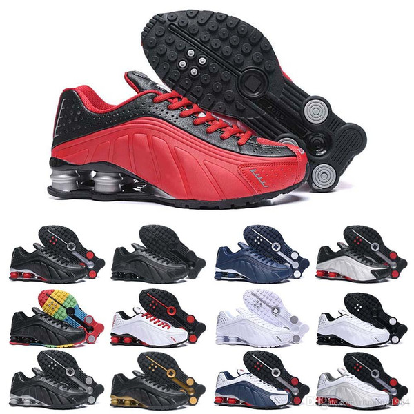 Top Quality Shox R4 Zapatillas Deportiva Hombre Mens Running Designer Shoes Chaussures Trainer Sports Cheap Hiking Jogging Sneaker 40-46