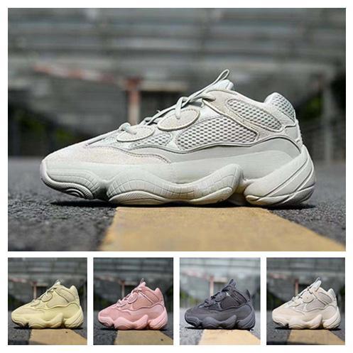 Newest 500 Mens Designer Running Shoes Kanye West Women Outdoor Trainers Salt Blush Desert Rat Wave Runner Sports Sneakers 36-45