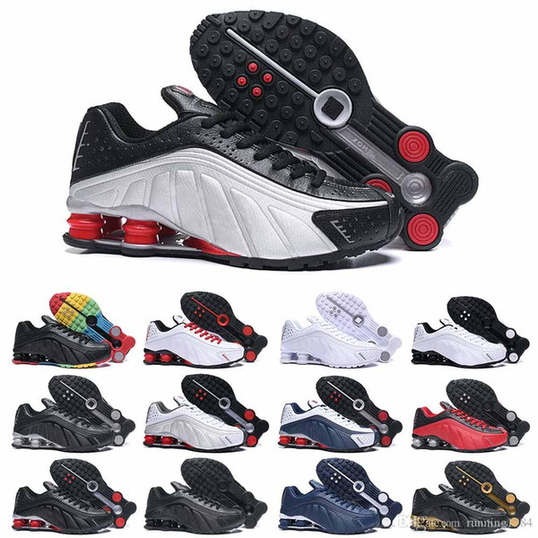 Newest Shox R4 Zapatillas Deportiva Hombre Mens Running Designer Shoes Chaussures Trainer Sports Top Quality Hiking Jogging Sneaker 40-46