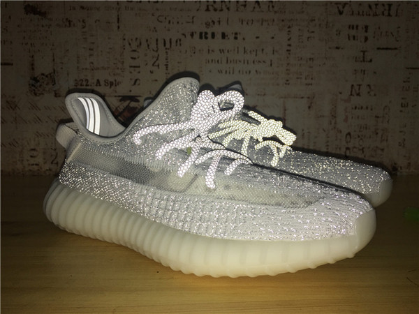 Babysbreath Kanye West 350 V2 Gypsophila paniculata Fully Reflective Realboost Men Women Static Correct Version High Quality Training Shoes