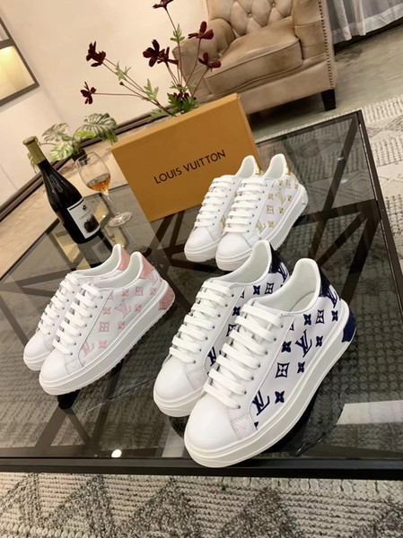 Classic L Men Casual Shoes Leather women Womens Leather embroidered logo comfortable Shoes Flat Casual Shoes Daily Jogging 3 colors