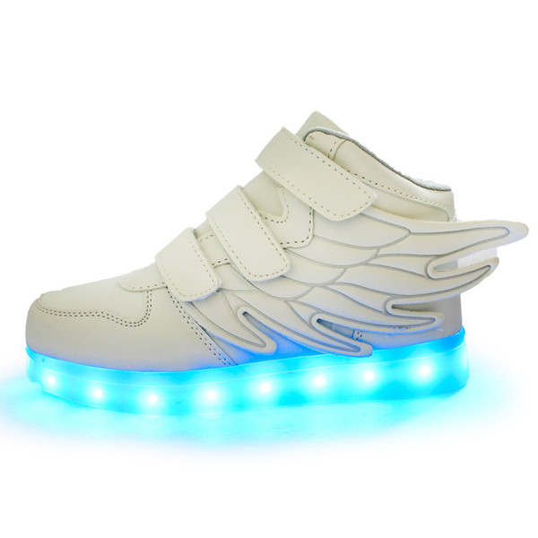 Kids Light up Shoes with wing Children Led Shoes Boys Girls Glowing Luminous Sneakers USB Charging Boy Fashion Shoes