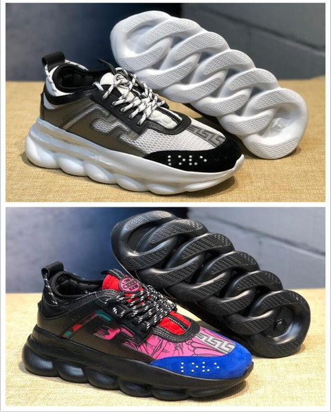 2019 New Brand mens Sports Shoes Chain Reaction Roller Shoes Lightweight Chain-linked Rubber designer Sports Shoes size 36-44