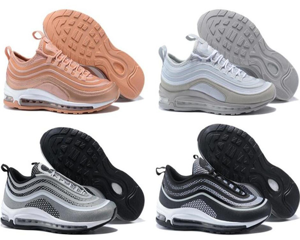 97 OG Bullet Sports Shoes 2018 Men Women Air Cushion Undefeated Silver Metallic Gold Shoes Outdoor