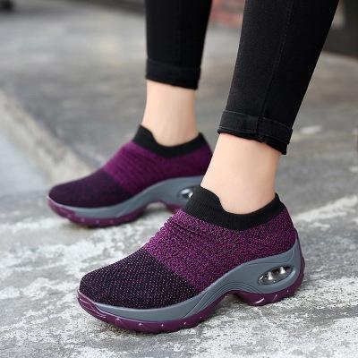 2019 Spring&Autumn Women Sneakers Shoes Flat Slip on Platform Running Shoes For Women Breathable Mesh Socks Sneakers