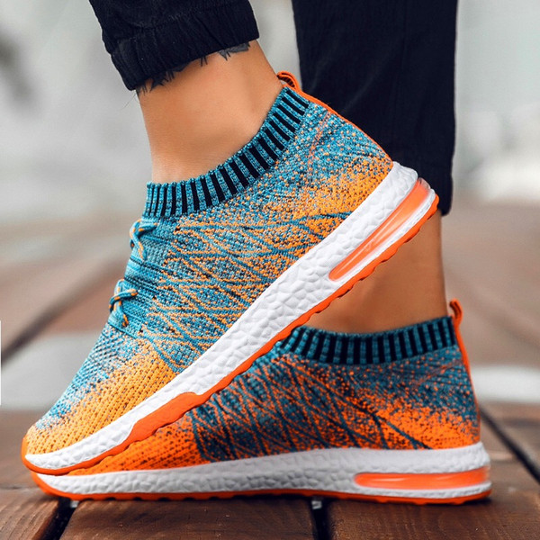 Mens Fashion Casual Shoes for Walking Ultra-Sock Knit Lightweiht Running Sneaker Breathable Athletic Slip On Walking Shoes