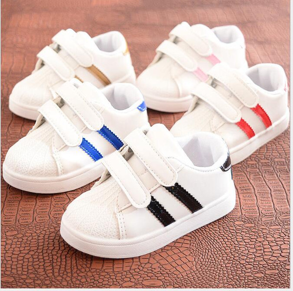 Cheap kids shoes Spring and Autumn New Children PU Shoes Boys Little White Shoes Girls Little Bees Leisure Sport Boards 13-18cmfree shipping