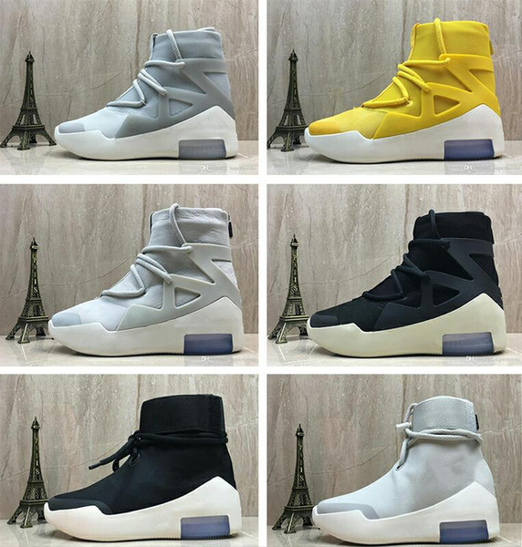 New Released Fear Of God Light Bone Black Designer Shoes Men Women Fashion Casual shoes Real Leather Size 36-45