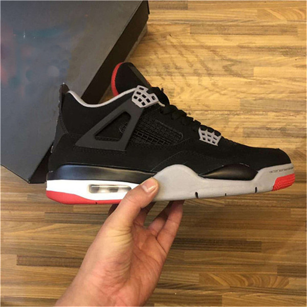 Anna Wintour Top Authentic 4 Bred Black Cement Red White 4S IV Men Women Basketball Shoes Sports Sneakers With Original Box 308497-060