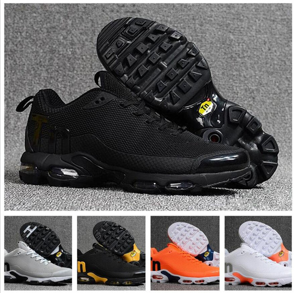 New tn Caushion Mercurial Plus Tn Ultra SE Black White Orange Sports Shoes High quality Chaussures Women Mens Shoes