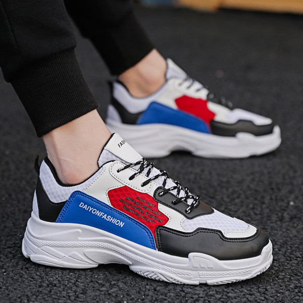 2019 New INS Super Hot Spring Dad Shoes Breathable Sports Men's Shoes Thick Bottom Casual Increase Foreign Trade Shoes