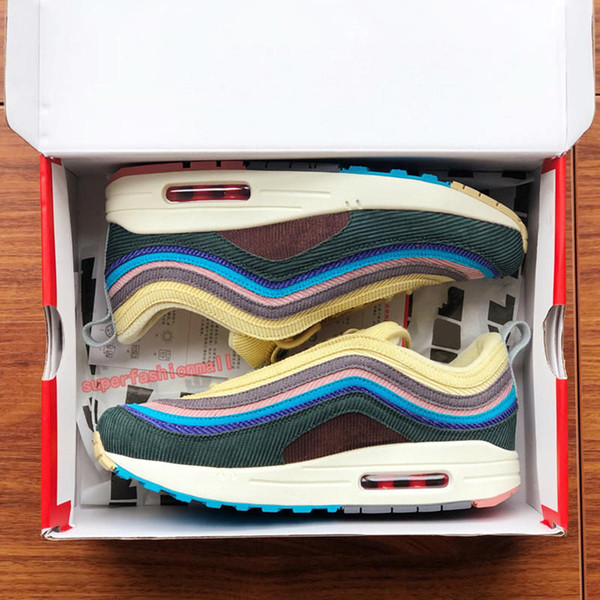 Top 97 Sean Wotherspoon Designer Shoes 97 SW Running Shoes Multi Yellow Blue Hybrid Men Women Sports Sneakers Size 36-45