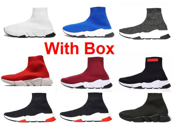 2019 Sock Shoes designer fashion luxury women shoes Paris Triple S Brand Designer Sock Shoes Men With Box Runner sneakers 36-45