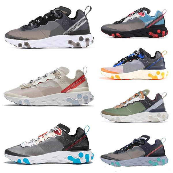 Designer Shoes 2019 UNDERCOVER React Element 87 Pack White Epic Sneakers Brand Men Women Trainer Men Women Designer Running Shoes