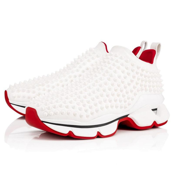 Size EU38-46 Fashion Quality Men Women Sports Running Shoes Balck Casual shoes Spikes Red Bottom