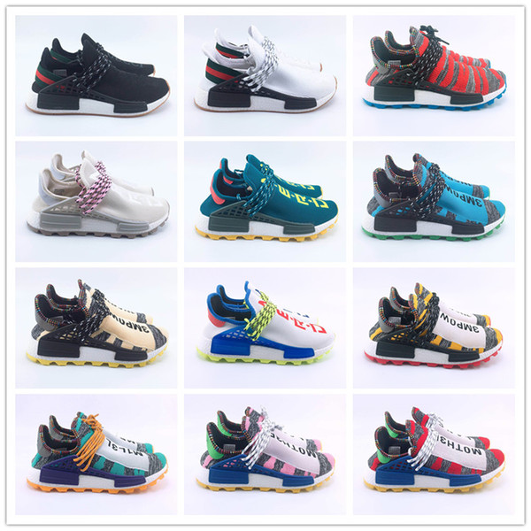 2018 High quality Human Race Holi MC TR Pharrell Williams Running Shoes Women Mens Trainers Cheap Pw HU Chaussures Designer Sneakers 36-47