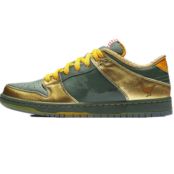 2019 Hot SB Dunk Pro Low Doernbecher Olive Green Gold Running Shoes for High quality Men Women Training Sneakers Chaussures Size 36-45