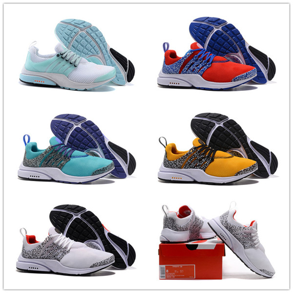 Presto Unholy Cumulus White Red Yellow Gold Safari Pack Running Shoes for Top quality Prestos Red Men Women Designer Sneakers Size 36-46