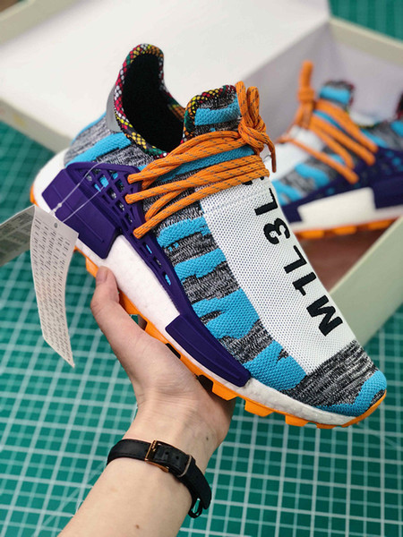 Original BBC x Human Race Pharrell Williams Trail Frank Running Shoes Fashion Chaussures Mens Women PW HU Sports Sneakers Size 36-46