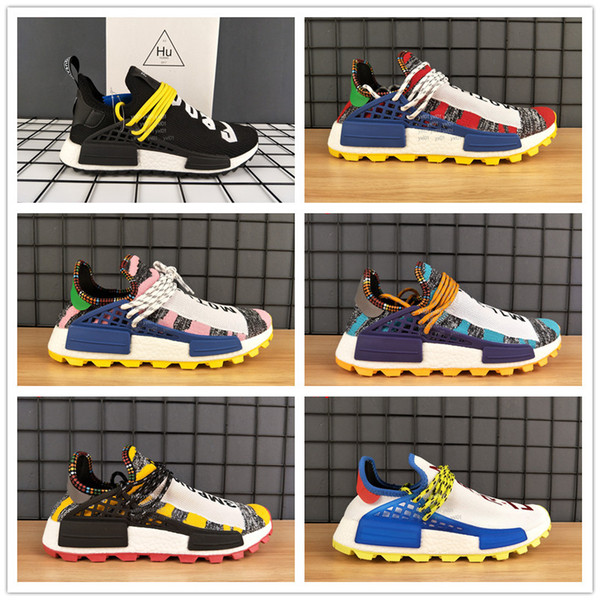 BBC x NERD Human Race 3 Pharrell Williams Trail Solar Pack Running Shoes for Women Mens Trainers PW HU Designer Sports Sneakers Size 36-47