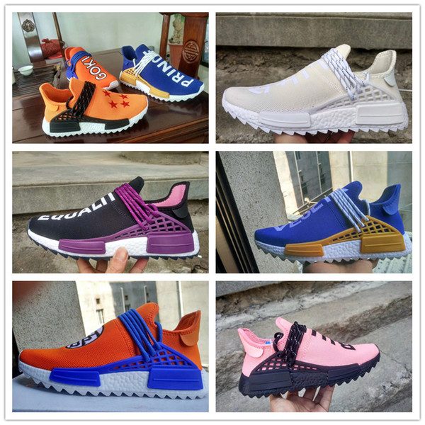 Hu Trail Equality Black Purple Blue CREAM Blank Canvas Holi Mens Womens Casual Running Shoes R1 Williams Pharrell Human Race Runner Sneakers