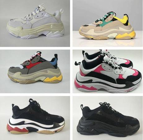 triple s daddy shoes designer running shoes, leather men shoes women shoes size 36-45 with box mix colors