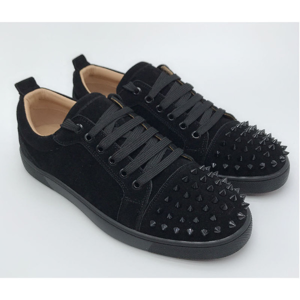 Top Low Cut Spike designer luxury red bottoms shoes unisex men women red bottoms heels Fashion Spikes Studded Spikes Flats Sneakers