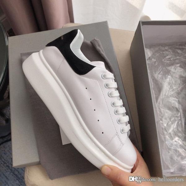 Fashion oversized sneakers Designer Luxury White Black Leather Casual Shoes Girl Women Men Gold Red Comfortable Flat Sneakers