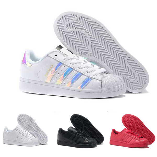 2017 Originals Superstar White Hologram Iridescent Junior Superstars 80s Pride Sneakers Super Star Women Men Sport Running Shoes Size36-45