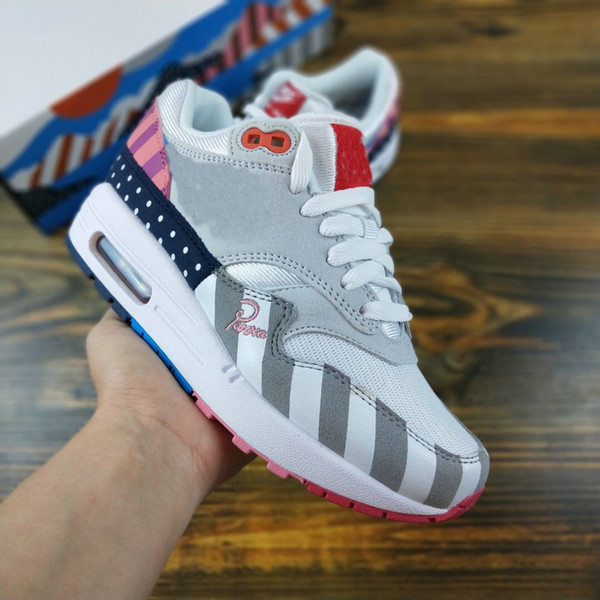 New Men Women Maxes 1 Piet Parra X White Multi Grey Blue Pink Running Shoes Sports Rubber Outsole Trainers Designer Athletic Sneakers