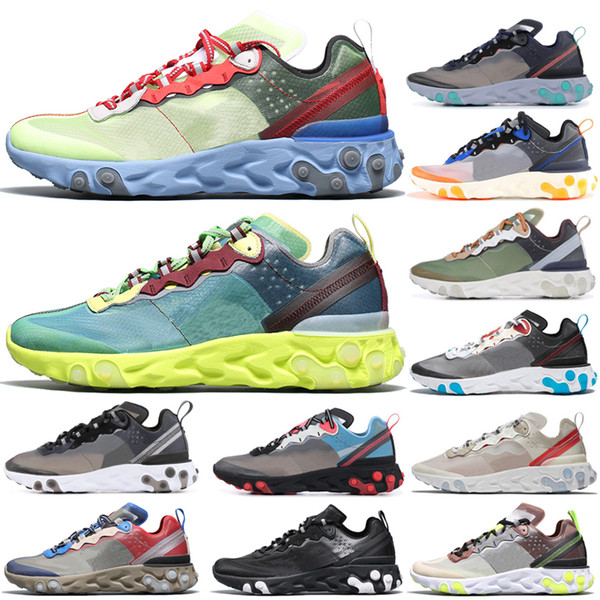 React Element 87 Undercover Men Running Shoes Sail Light Bone Blue Chill Solar Anthracite Black Women Designer Sports Sneakers Size36-45