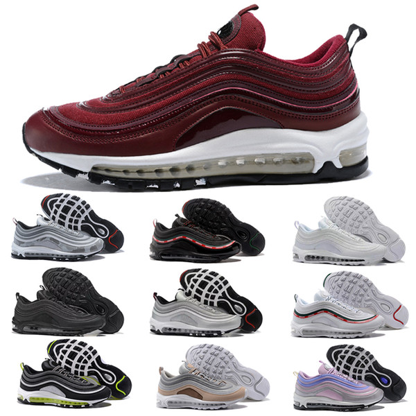 97 Shoes Undftd Undefeated 97s Triple white Running Shoes OG Metallic Gold Silver Bullet Mens Trainers Women Sports Shoes Sneakers size36-46