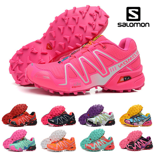 2018 Salomon Speed cross 3 CS III Running shoes Black Silver red Pink blue Women Outdoor SpeedCross 3s Hiking Womens sports sneakers 36-41