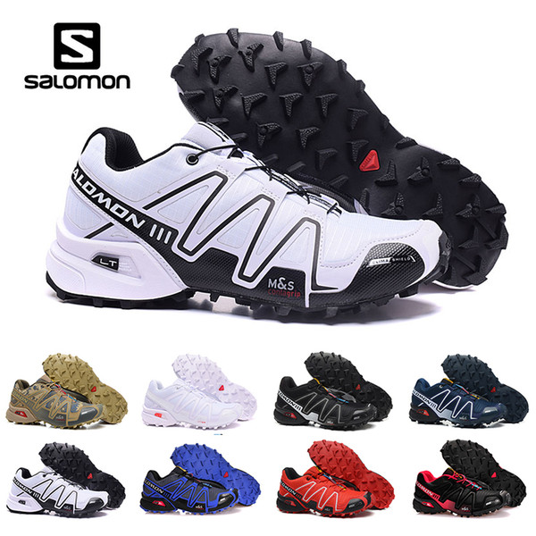 Triple white Brand Salomon Speed cross 3 CS III Running shoes Black Silver red speedcross Men Outdoor Crosspeed 3s sports sneakers 40-46