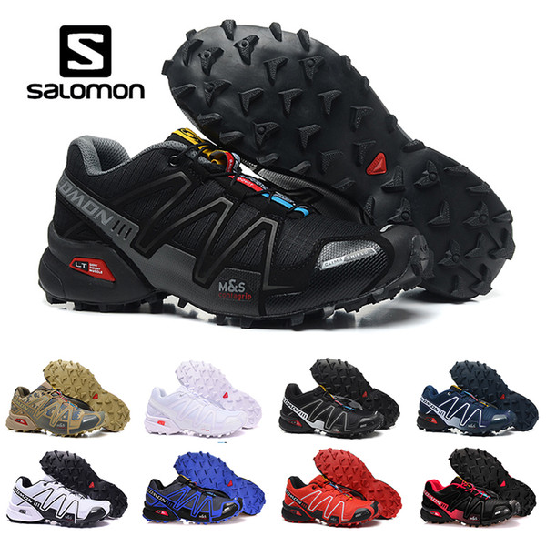 Cheap Brand Salomon Speed cross 3 CS III Running shoes Black Silver red blue white Men Outdoor Crosspeed 3 sports sneakers 40-46