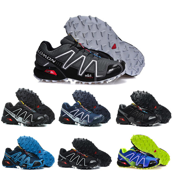 Salomon Speed Cross 3 CS III Blue Black Grey Breathable Mens Running Shoes Crosspeed 3 Athletic sneakers