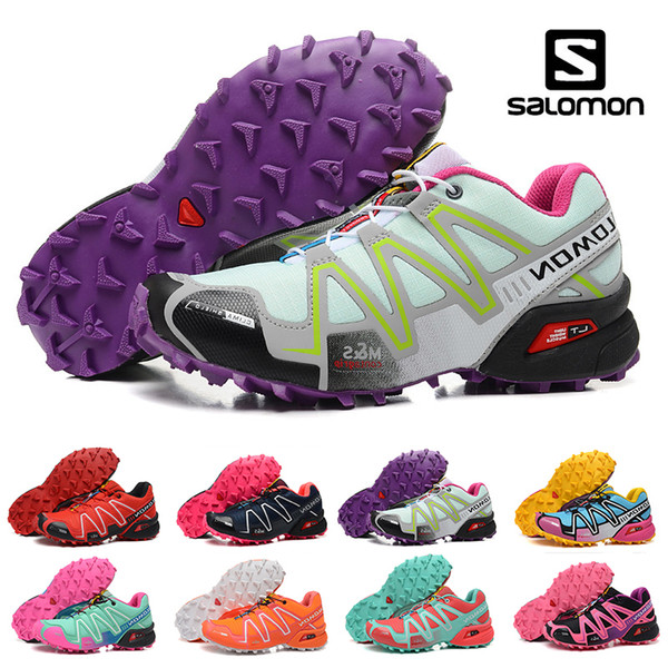 New Salomon Speed cross 3 CS III Running shoes Black Silver red Pink blue Women Outdoor SpeedCross 3s Hiking Womens sports sneakers 36-41