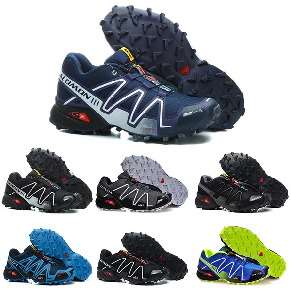 Salomon Speed Cross 3 CS III Mens Running Shoes Blue Black Grey Breathable Crosspeed 3 sneakers