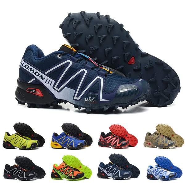 2018 NEW Salomon Men Shoes zapatos hombre Speed Cross 3 CS III Sport Sneakers Men Black Blue yellow Speedcross Solomon running Shoes